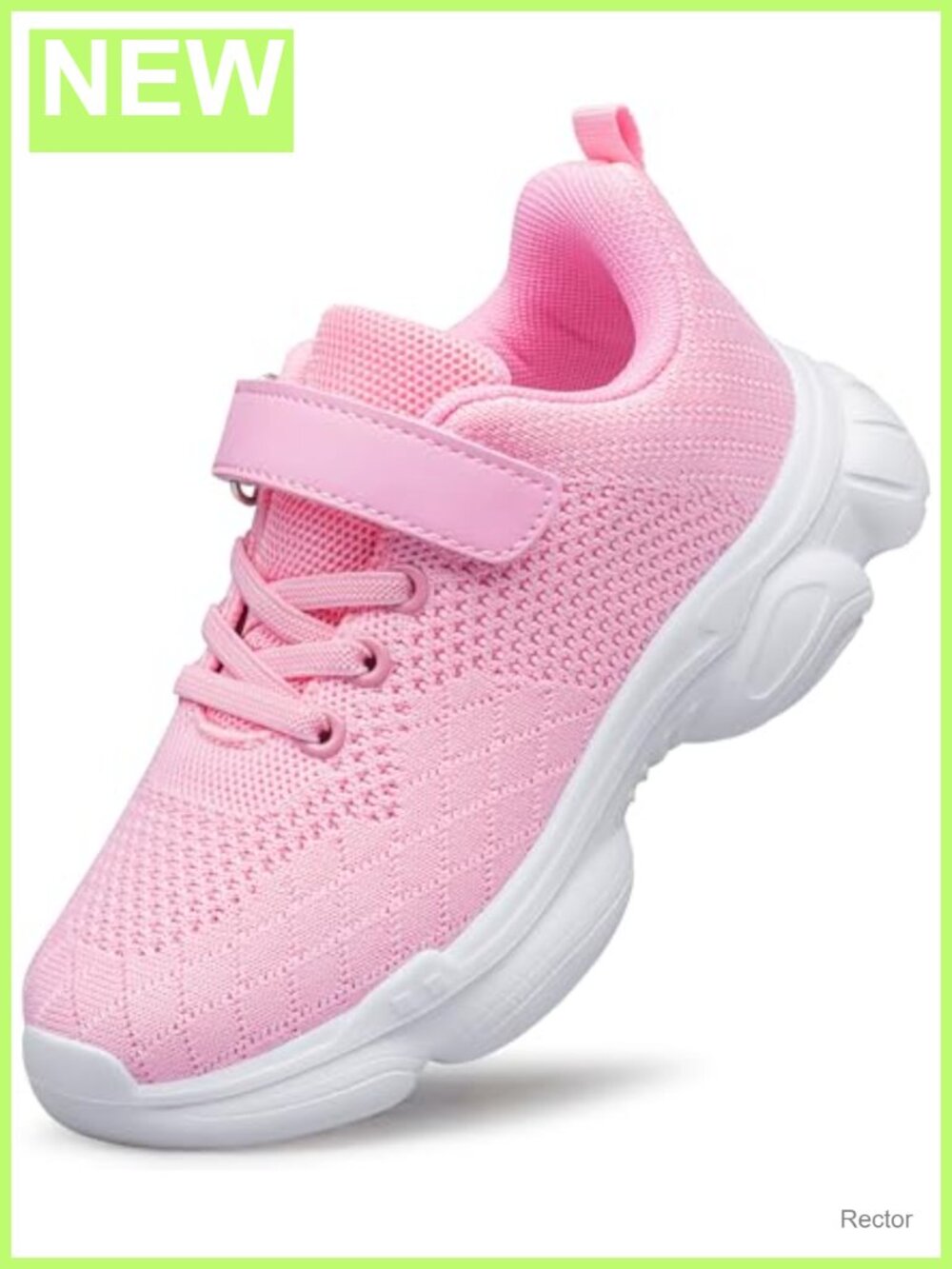 Kids Lightweight Athletic Running Sneakers Breathable Hook & Loop